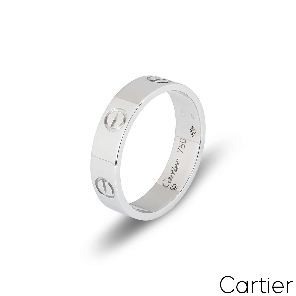 Cartier White Gold Plain Love Ring Size 54 B4084754